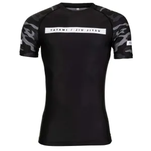 Rival Black & Camo Short Sleeve Rash Guard - Black