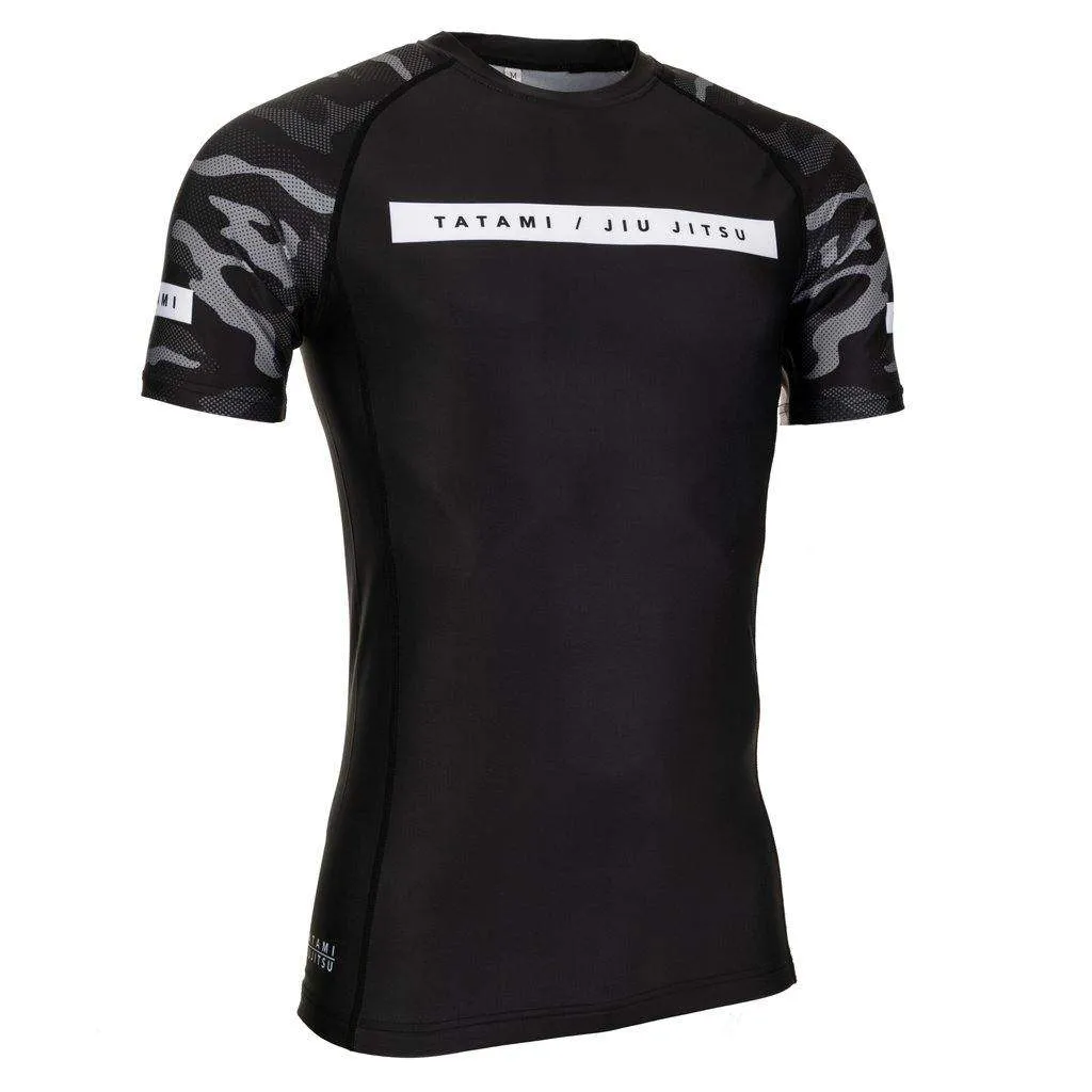 Rival Black & Camo Short Sleeve Rash Guard - Black