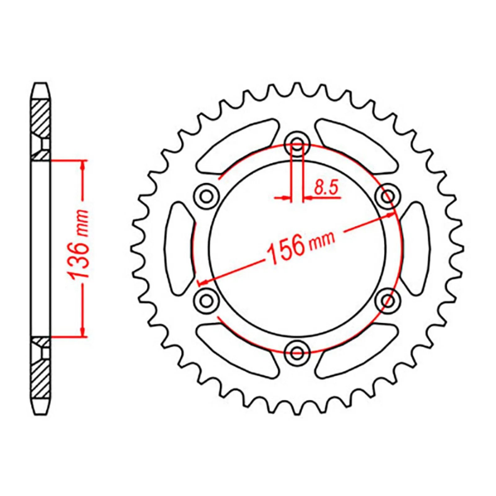 RK 822 Alloy Rear Sprocket #520