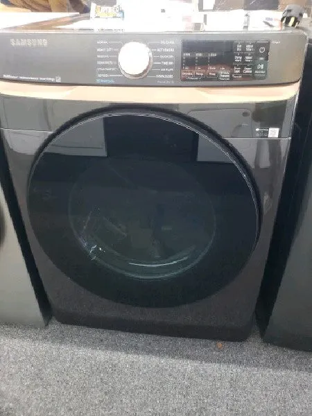 Samsung - 7.5 Cu. Ft. Stackable Smart Electric Dryer with Steam and Sensor Dry - Brushed Black - display_model