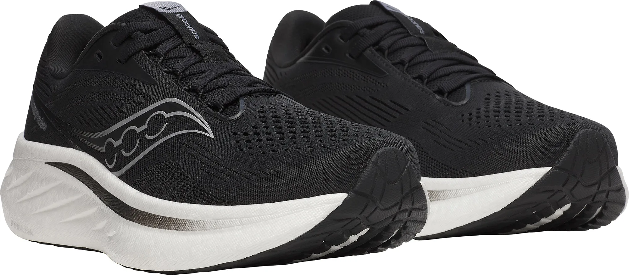 Saucony Ride 18 WIDE FIT Womens Running Shoes - Black