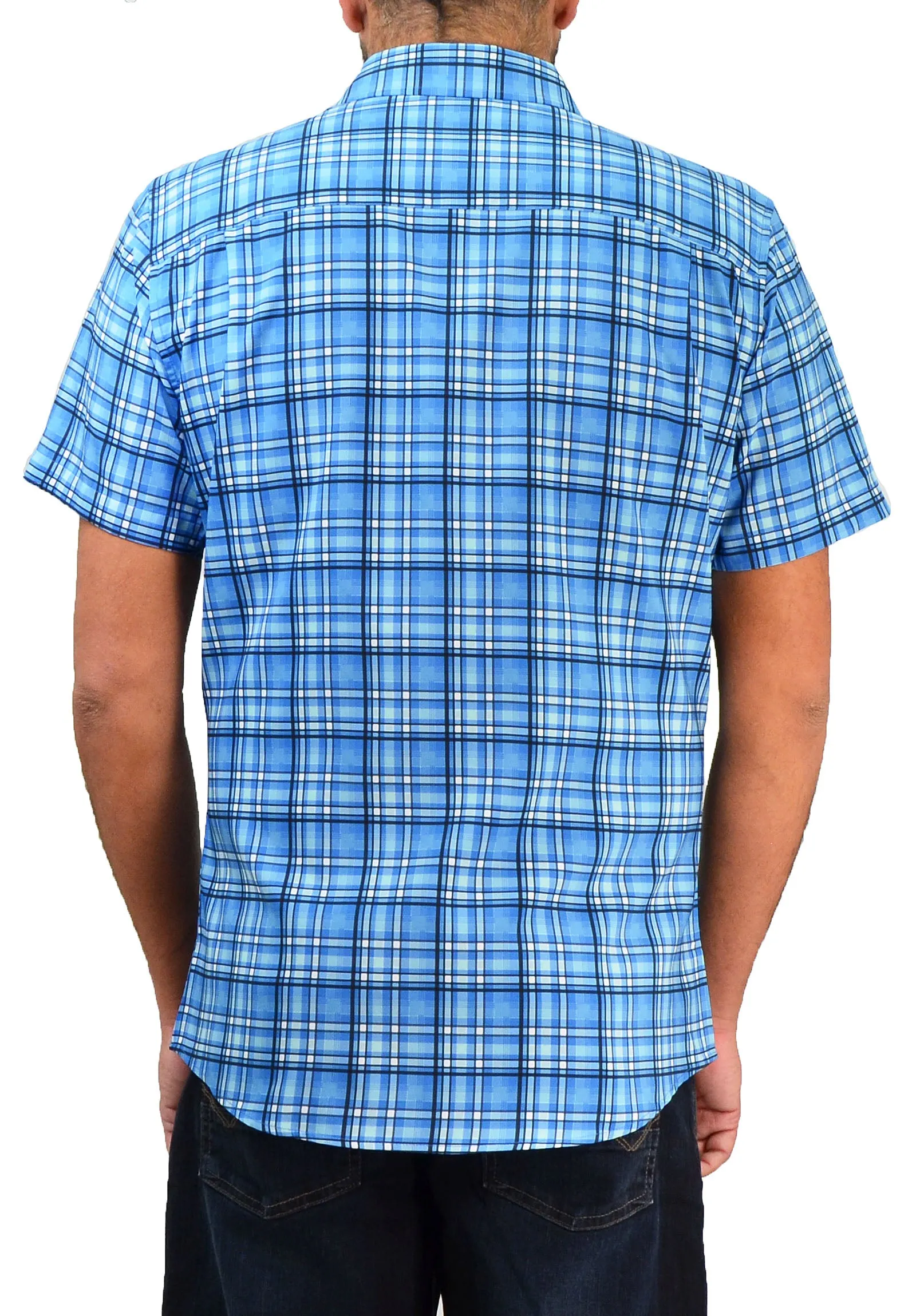 Save the Ocean Large Plaid Short Sleeve Casual Shirt