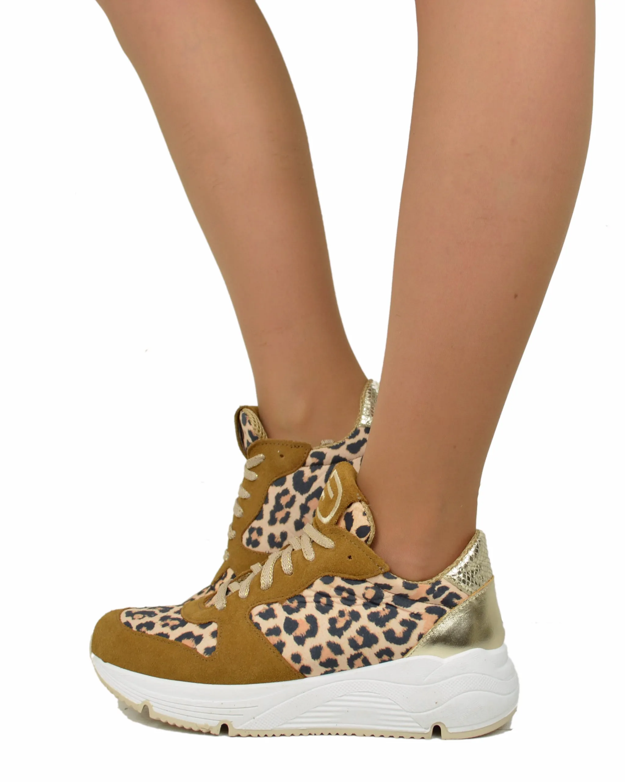 Sneakers DIVINE FOLLIE Maculate Primavera Estate Leopardate Zeppa