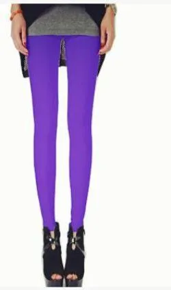 Solid Candy Neon Plus Size Women's Leggings High Stretched Jeggings Fitness Clothing Ballet Dancing Pant