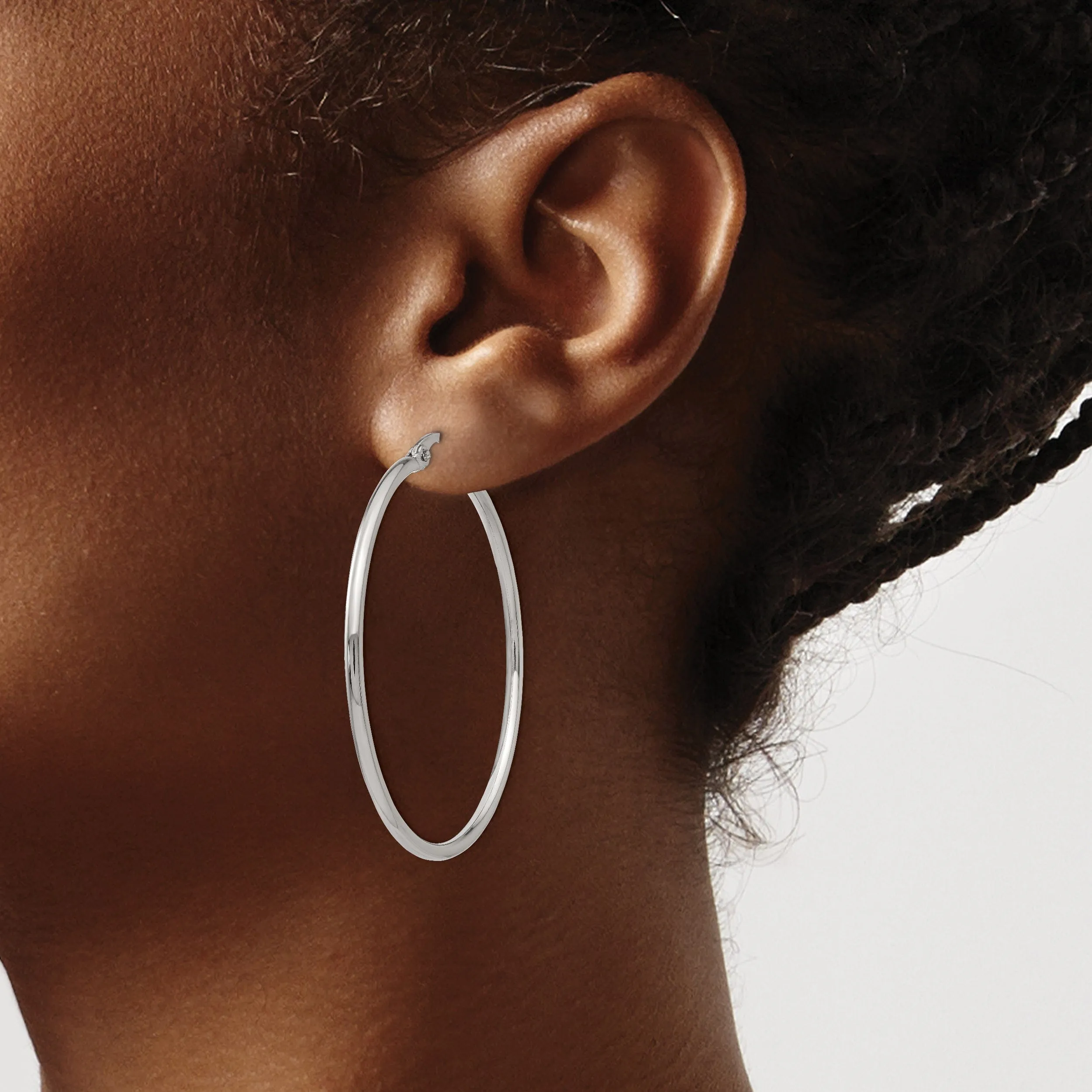 Stainless Steel Hoop Earrings 44MM Diameter
