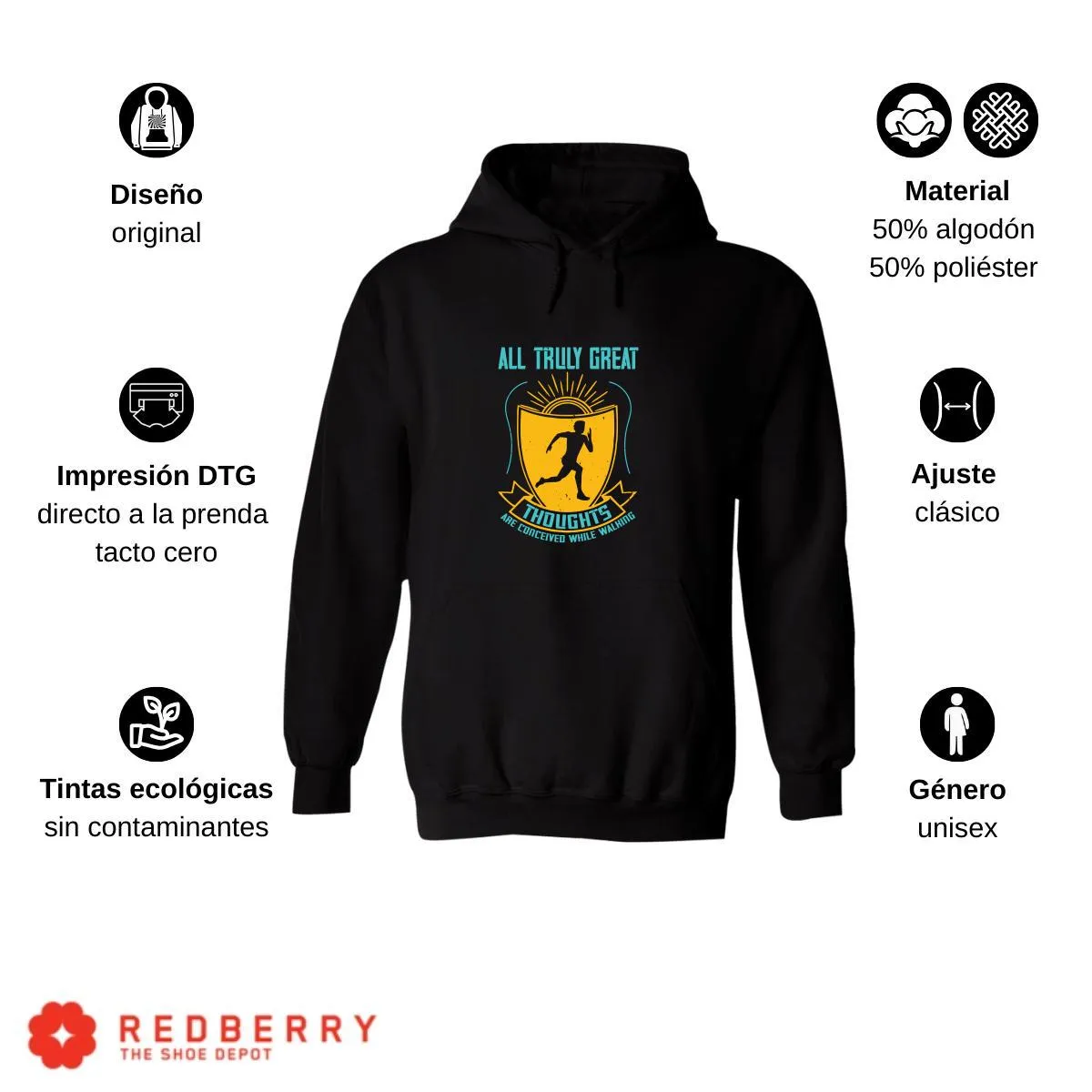 Sudadera Hombre  Hoodie Running Correr Maratón 002