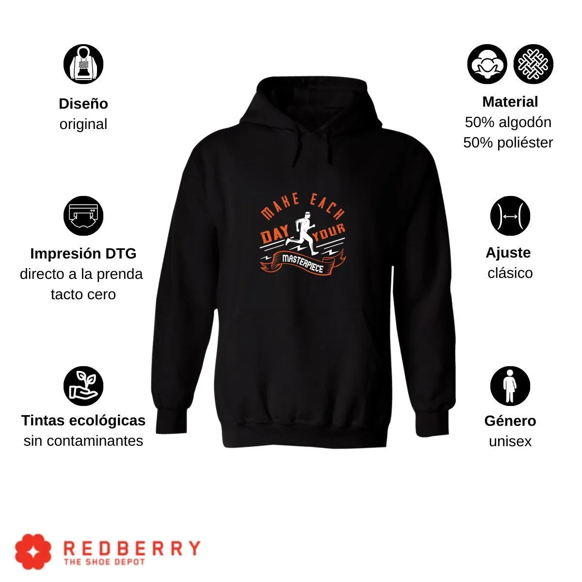 Sudadera Hombre  Hoodie Running Correr Maratón 020