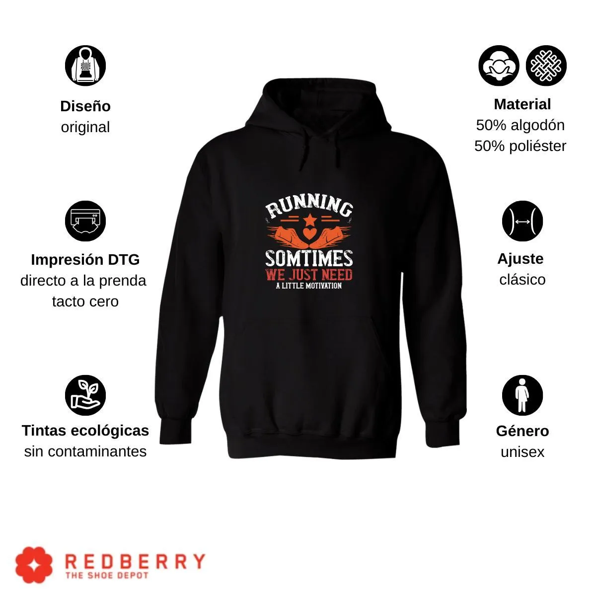 Sudadera Hombre  Hoodie Running Correr Maratón 034