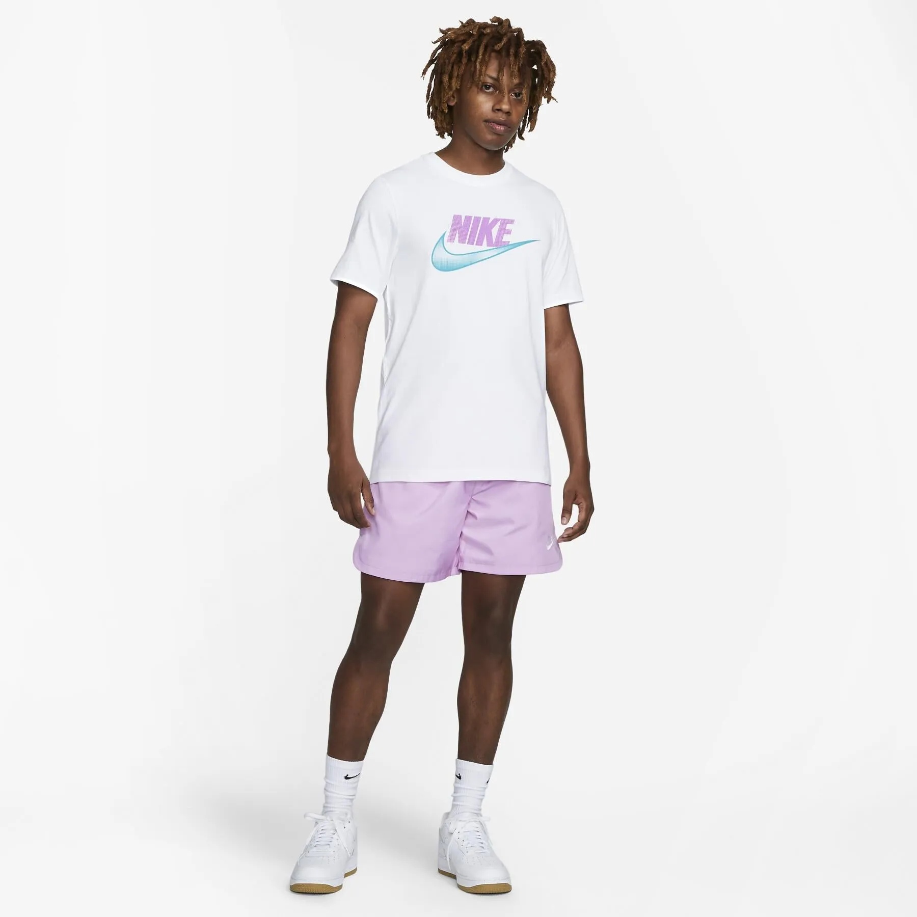 T SHIRT NIKE MAGLIA UOMO FITNESS DRY FIT TEE BIANCA VIOLA