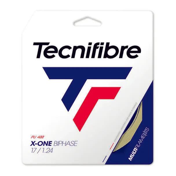 Tecnifibre X-One Biphase 17g(1.24) Tennis String Set in Natural