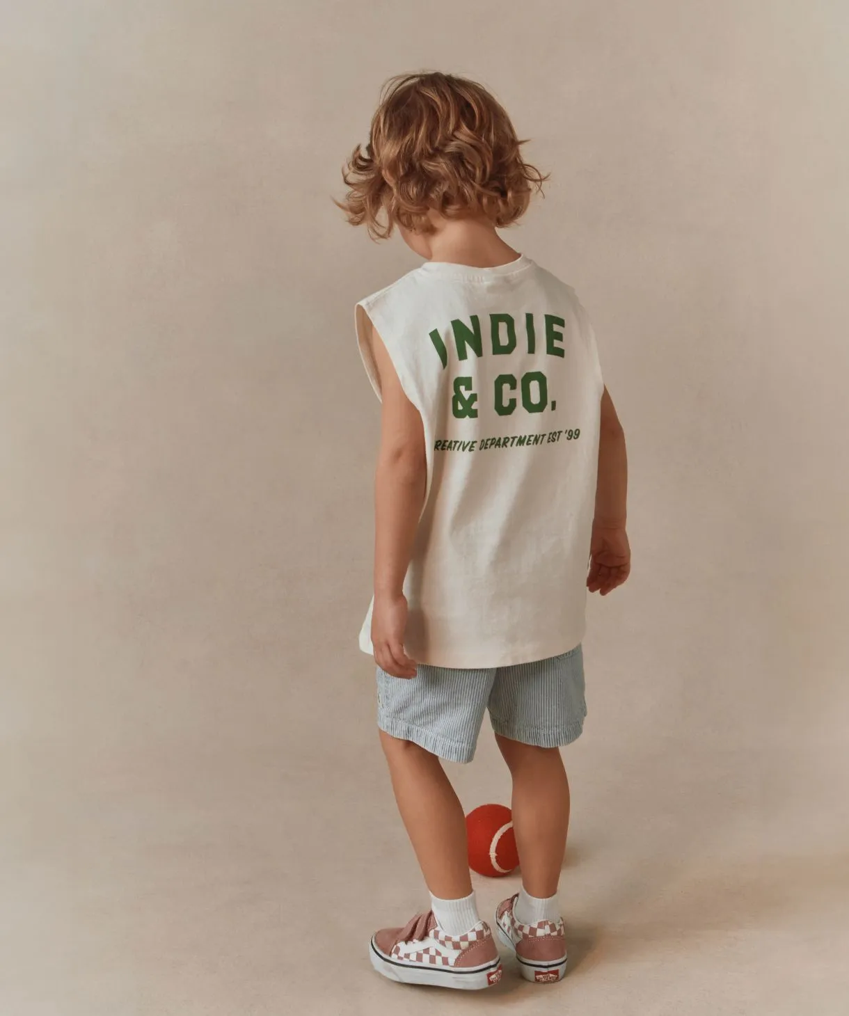 The Camino Muscle Tee - Off white/Forest