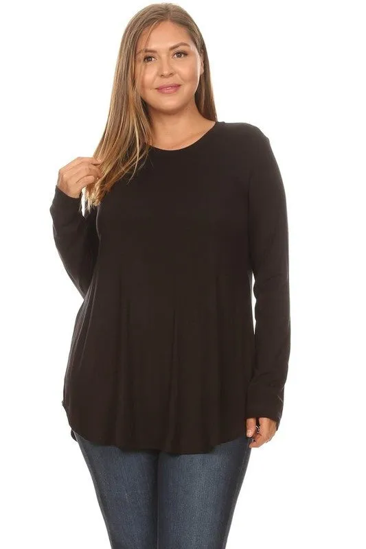 The Jamie Top in Black - Curvy