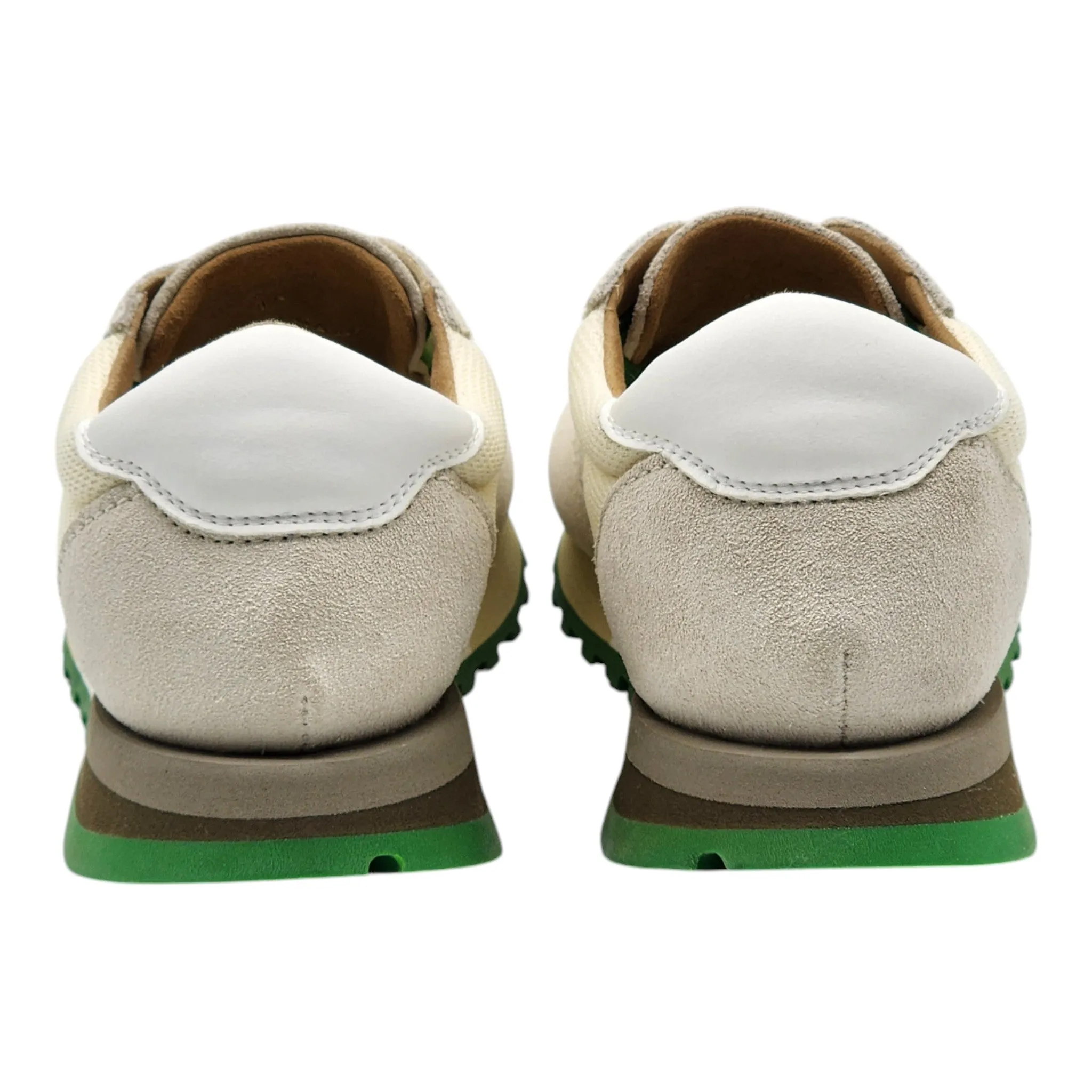 The Row Owen Runner Sneakers - Mesh and Suede - Beige/Green 37