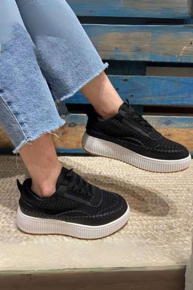 Thread Lace Up Trainer