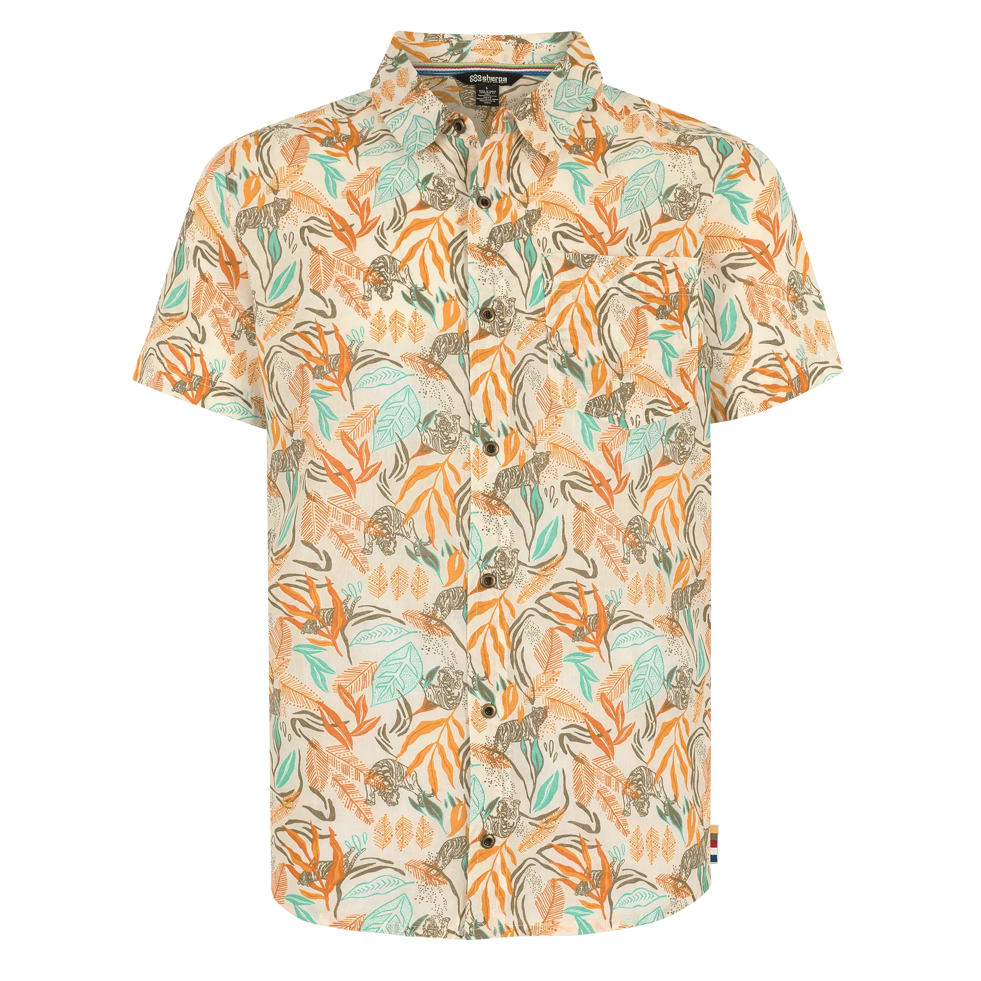 Tiger Leaf Short Sleeve Shirt - Masala