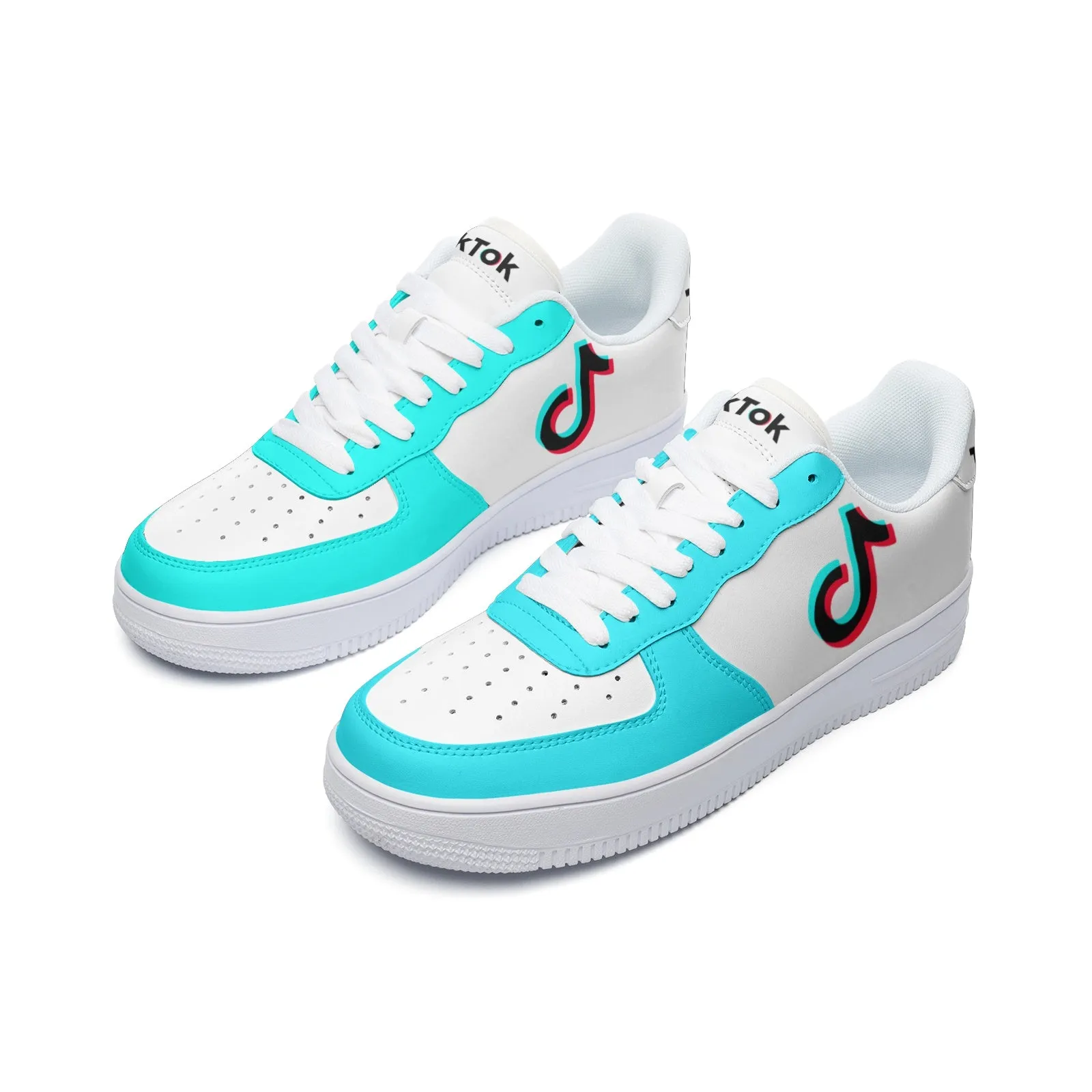 TikTok Unisex Low Top Leather Sneakers - Blue