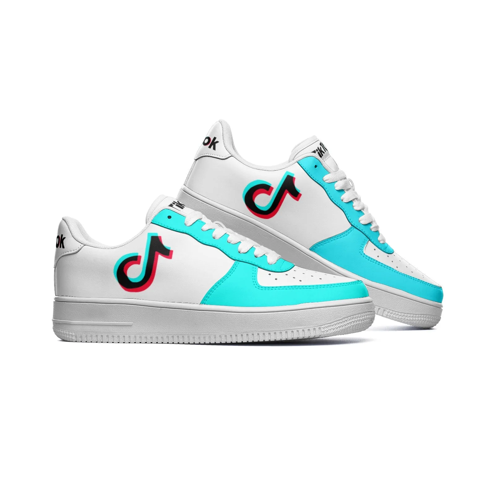 TikTok Unisex Low Top Leather Sneakers - Blue