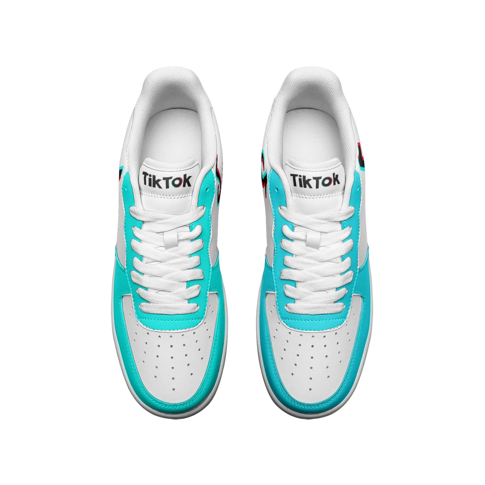 TikTok Unisex Low Top Leather Sneakers - Blue