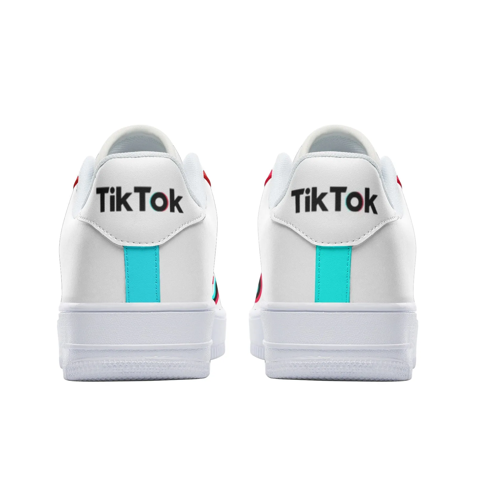 TikTok Unisex Low Top Leather Sneakers - Red