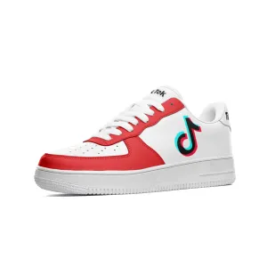 TikTok Unisex Low Top Leather Sneakers - Red