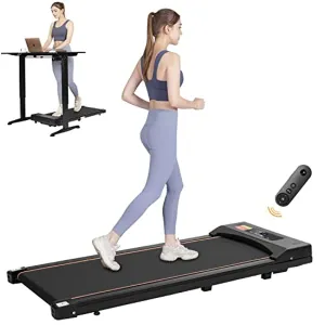 TODO Under Desk Treadmill Electric Portable Walkstation Installation Free, Slim Flat with Remote Control and LED Display, Walking Jogging for Home Office Use