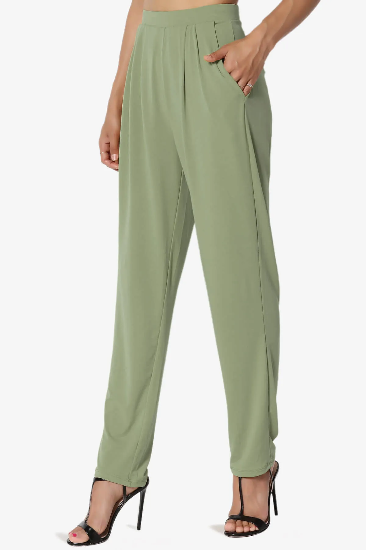 Trellis Cool Pleated Elasic Waist Pants PLUS
