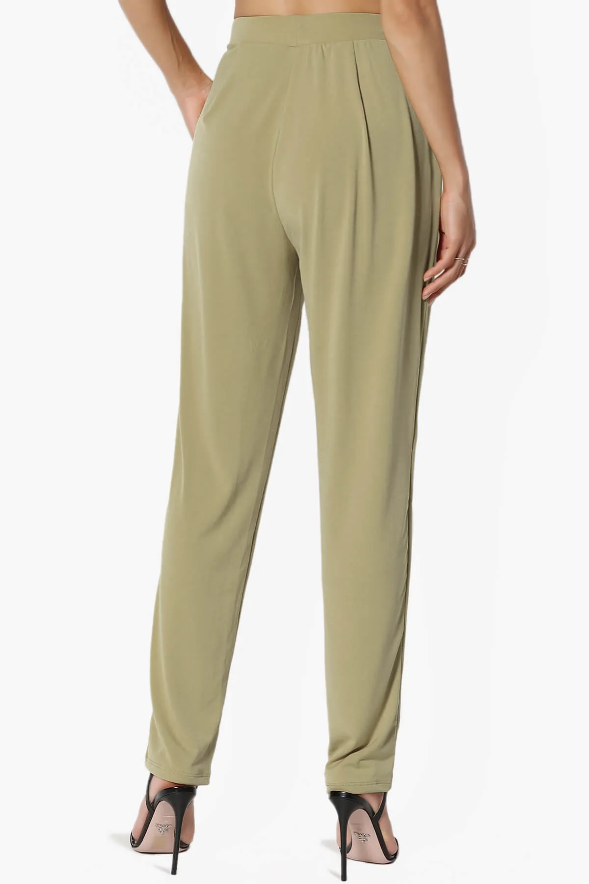 Trellis Cool Pleated Elasic Waist Pants PLUS