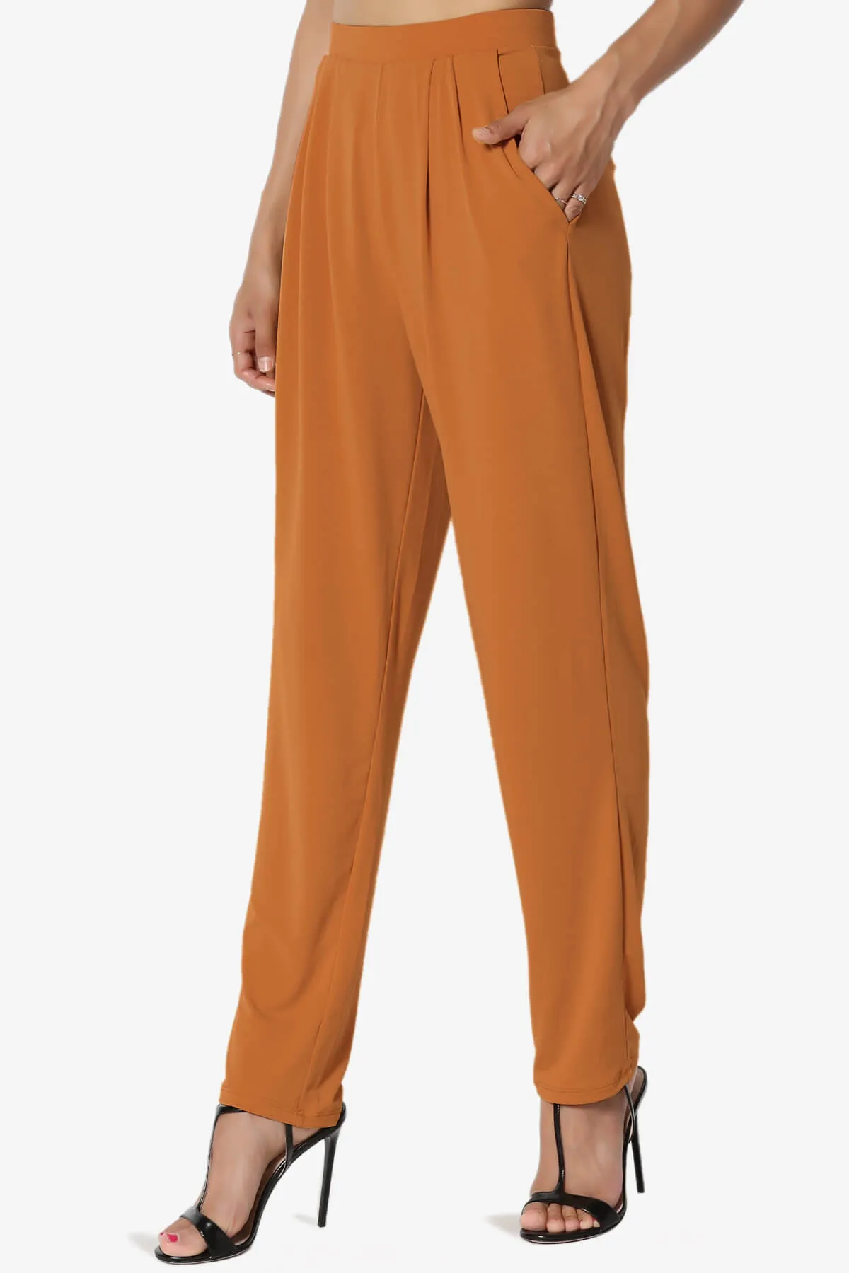 Trellis Cool Pleated Elasic Waist Pants PLUS