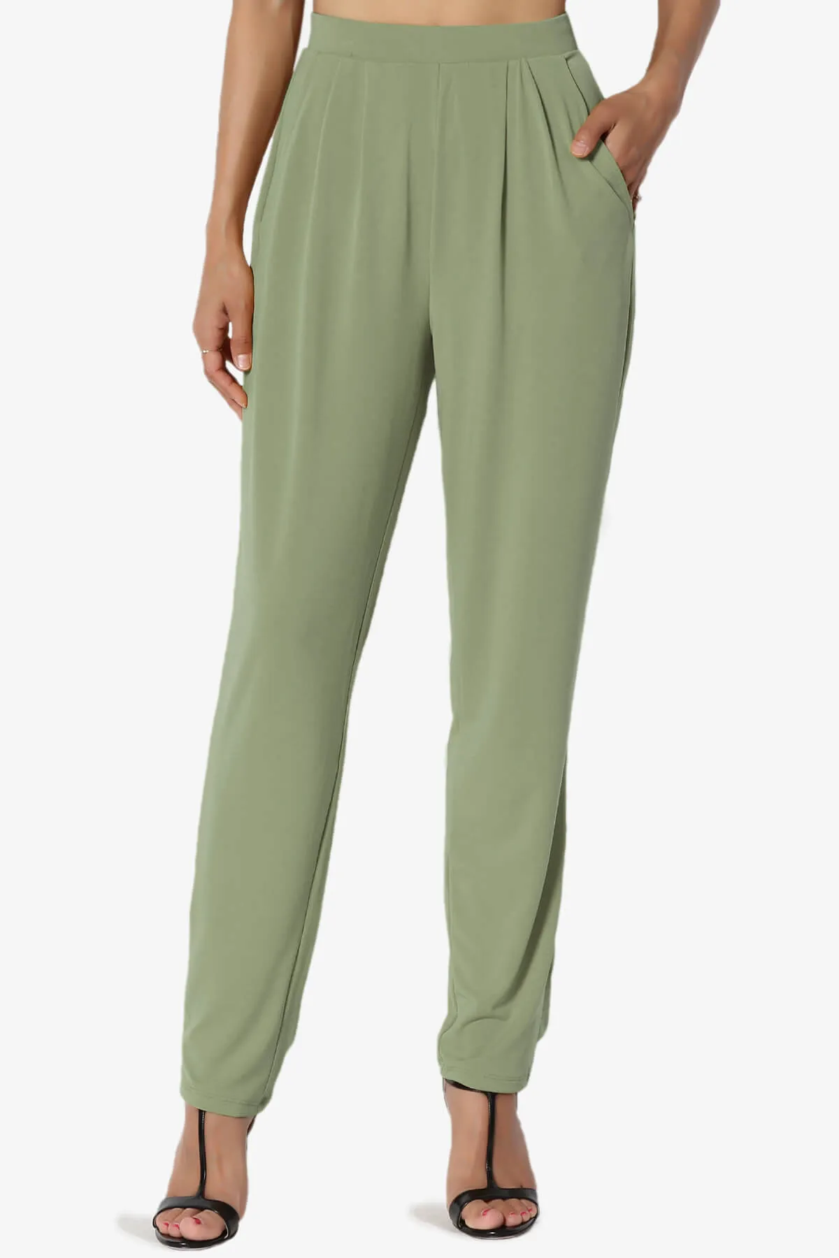 Trellis Cool Pleated Elasic Waist Pants PLUS