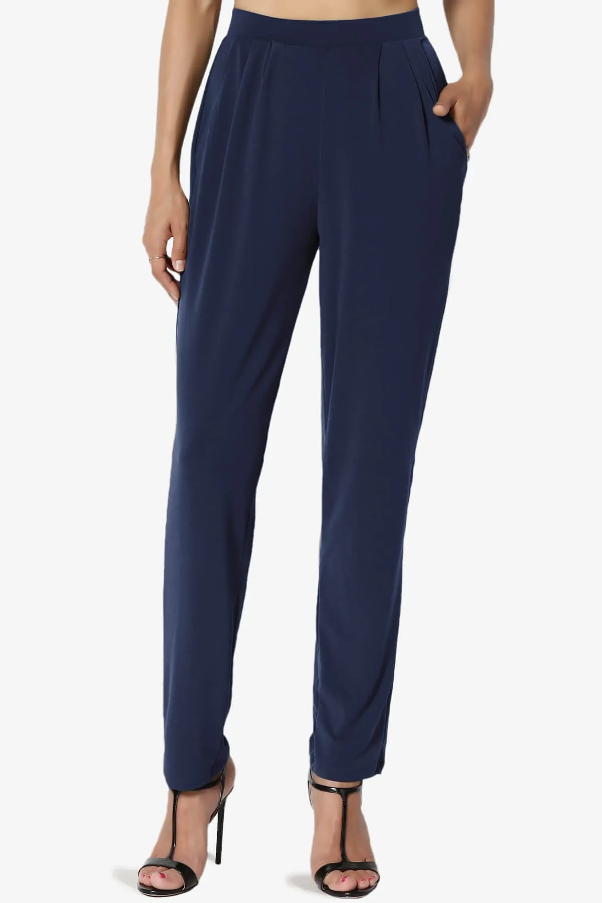 Trellis Cool Pleated Elasic Waist Pants PLUS