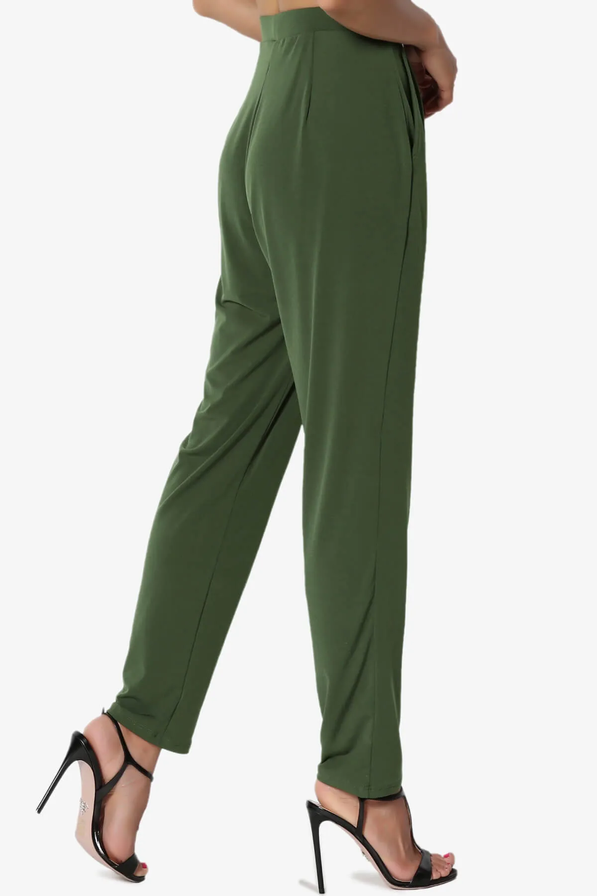 Trellis Cool Pleated Elasic Waist Pants PLUS