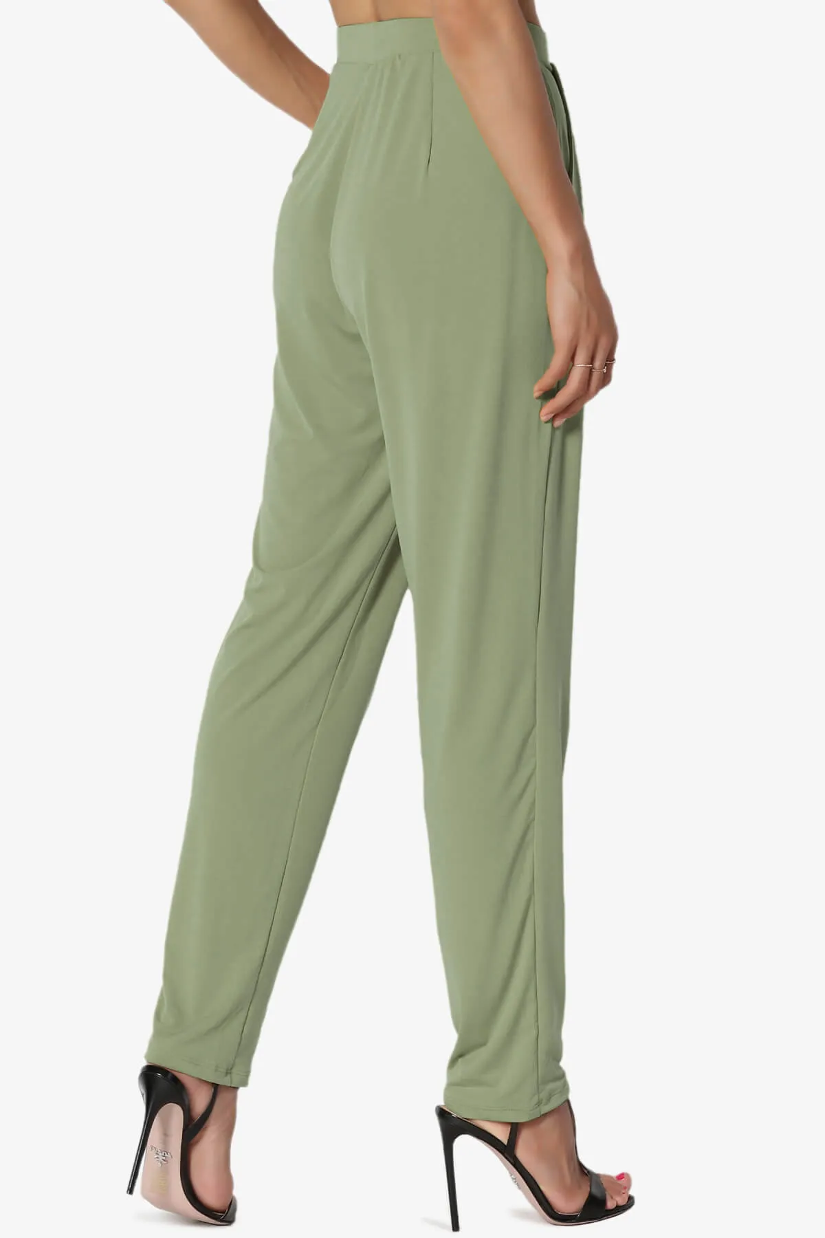 Trellis Cool Pleated Elasic Waist Pants PLUS