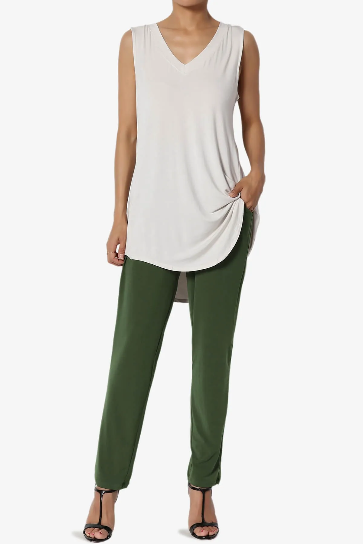 Trellis Cool Pleated Elasic Waist Pants PLUS