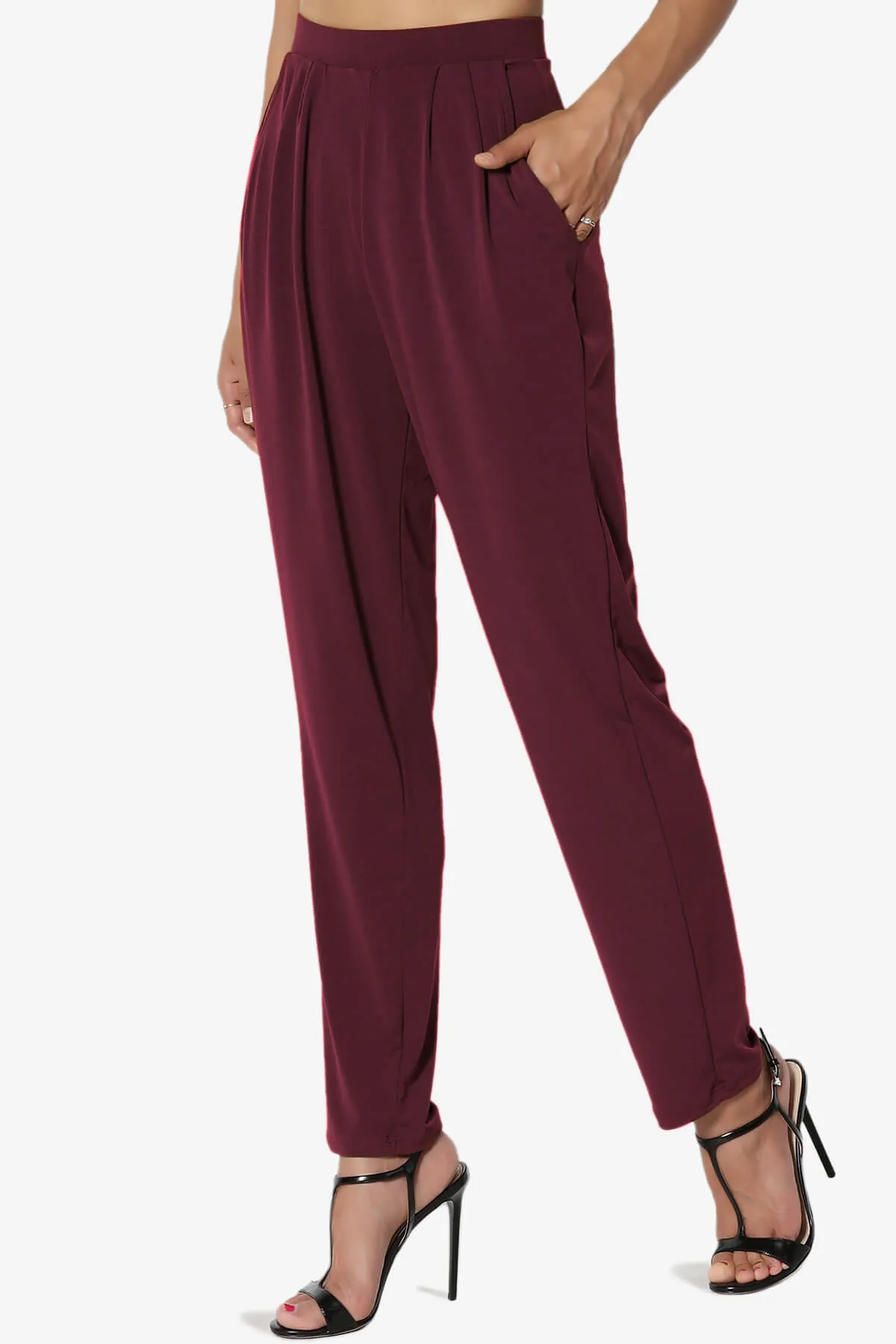 Trellis Cool Pleated Elasic Waist Pants PLUS