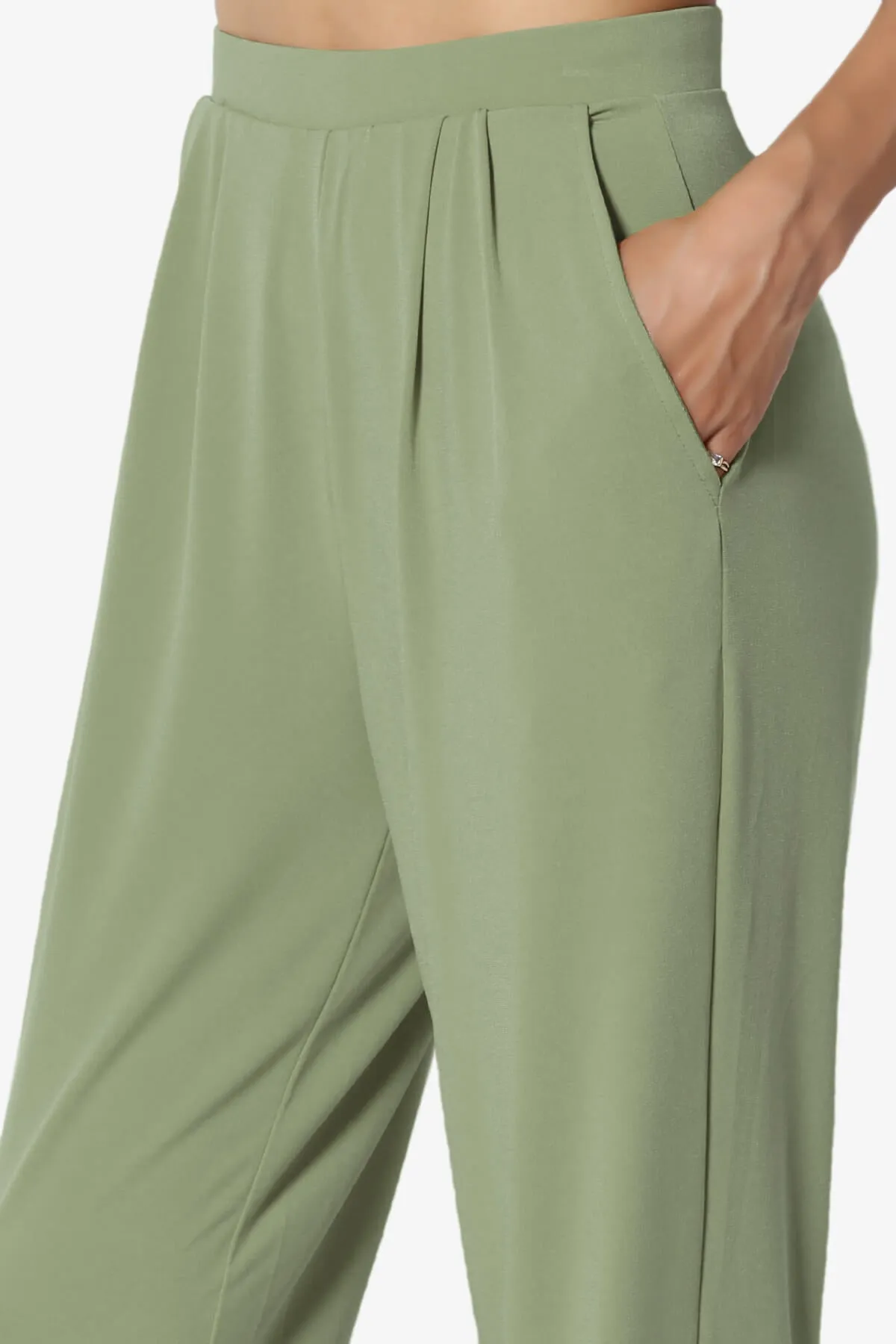 Trellis Cool Pleated Elasic Waist Pants PLUS