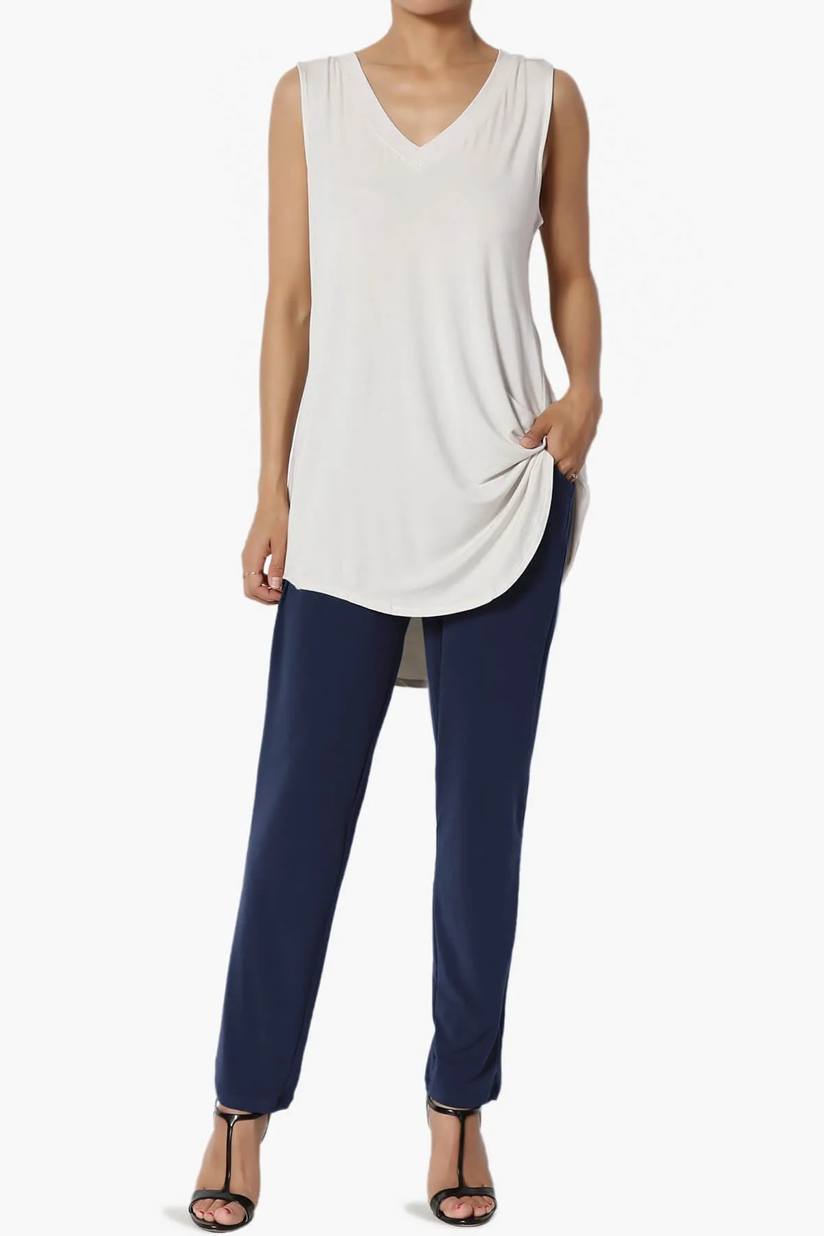 Trellis Cool Pleated Elasic Waist Pants PLUS