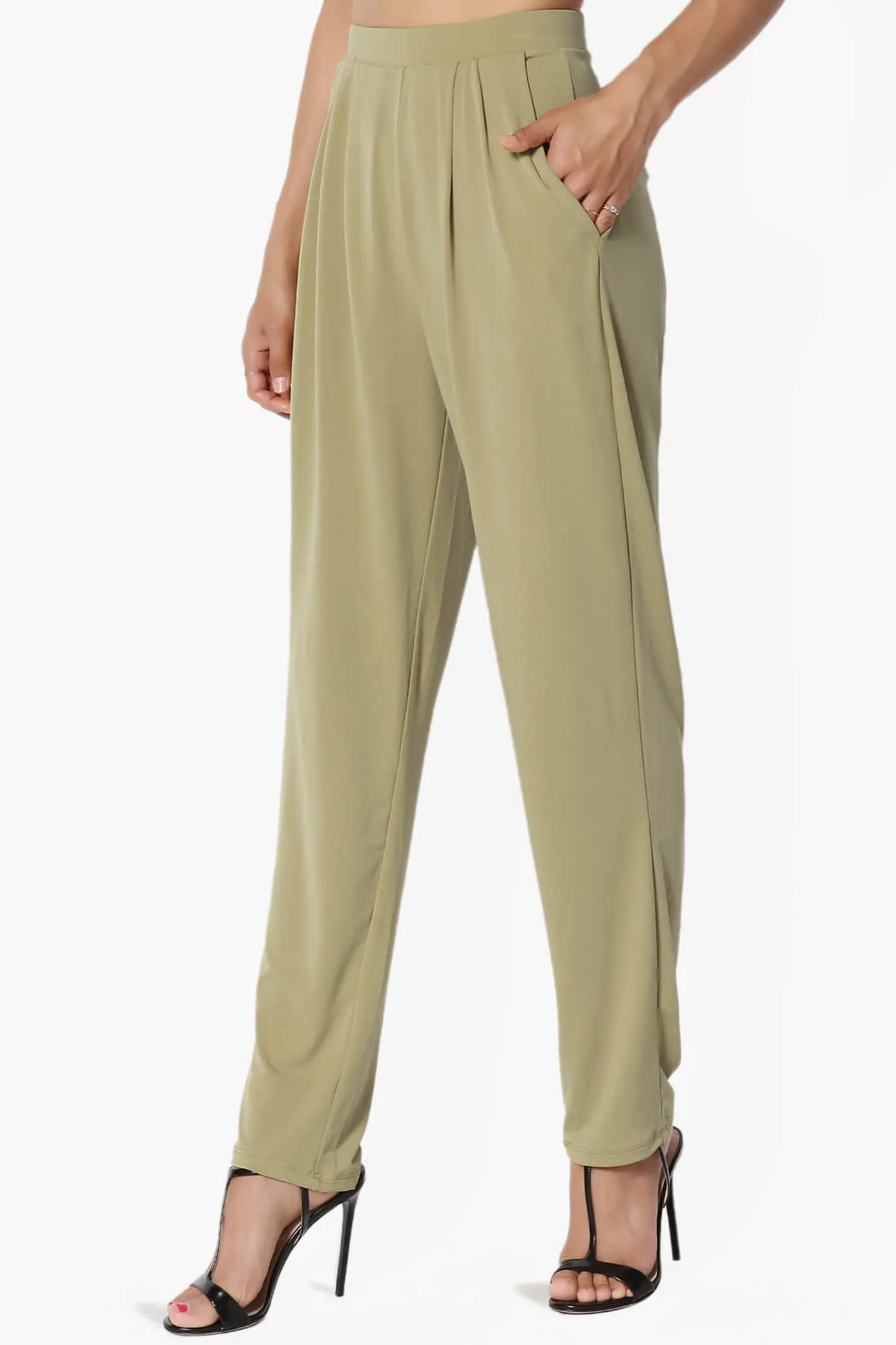 Trellis Cool Pleated Elasic Waist Pants PLUS