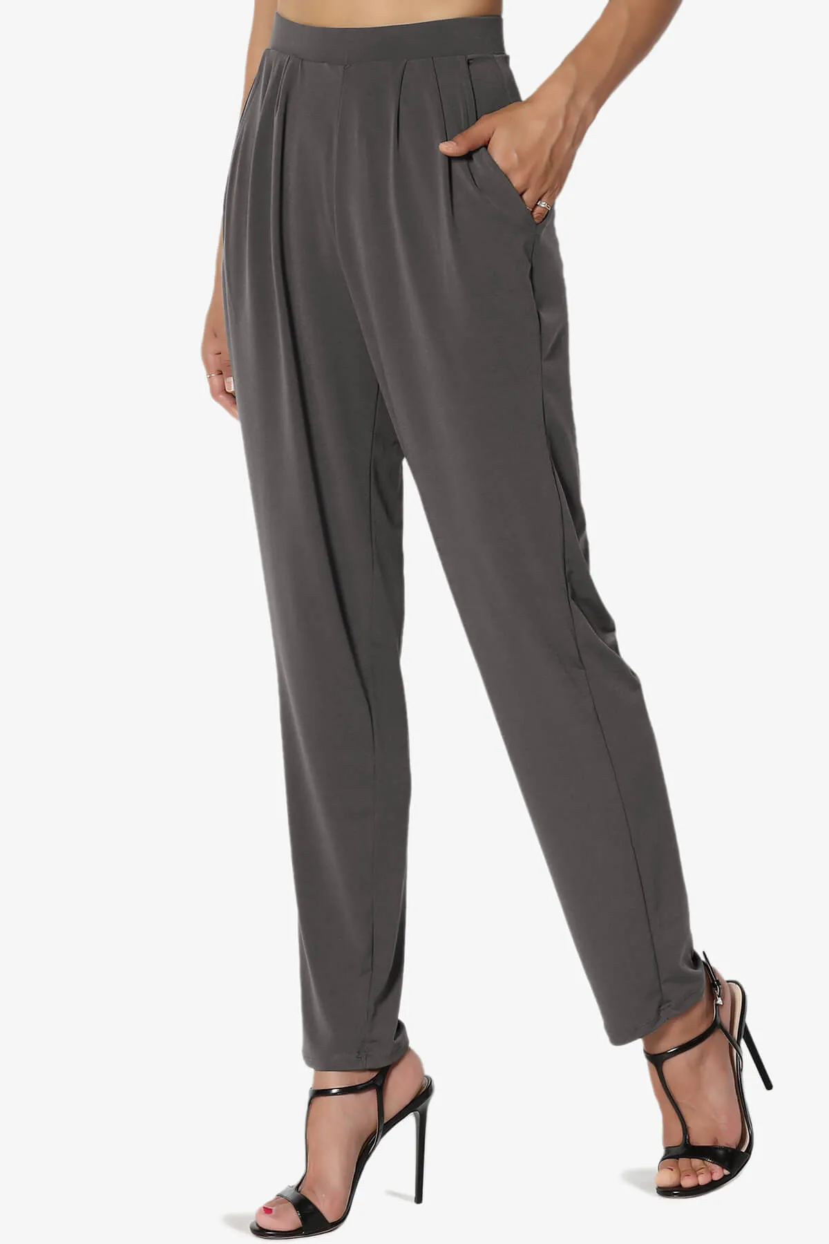 Trellis Cool Pleated Elasic Waist Pants PLUS
