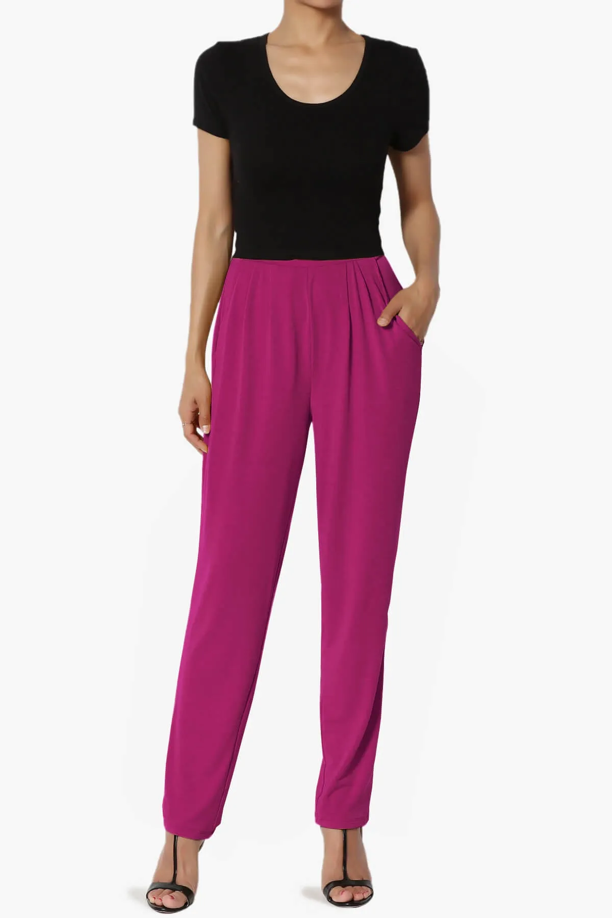 Trellis Cool Pleated Elasic Waist Pants PLUS