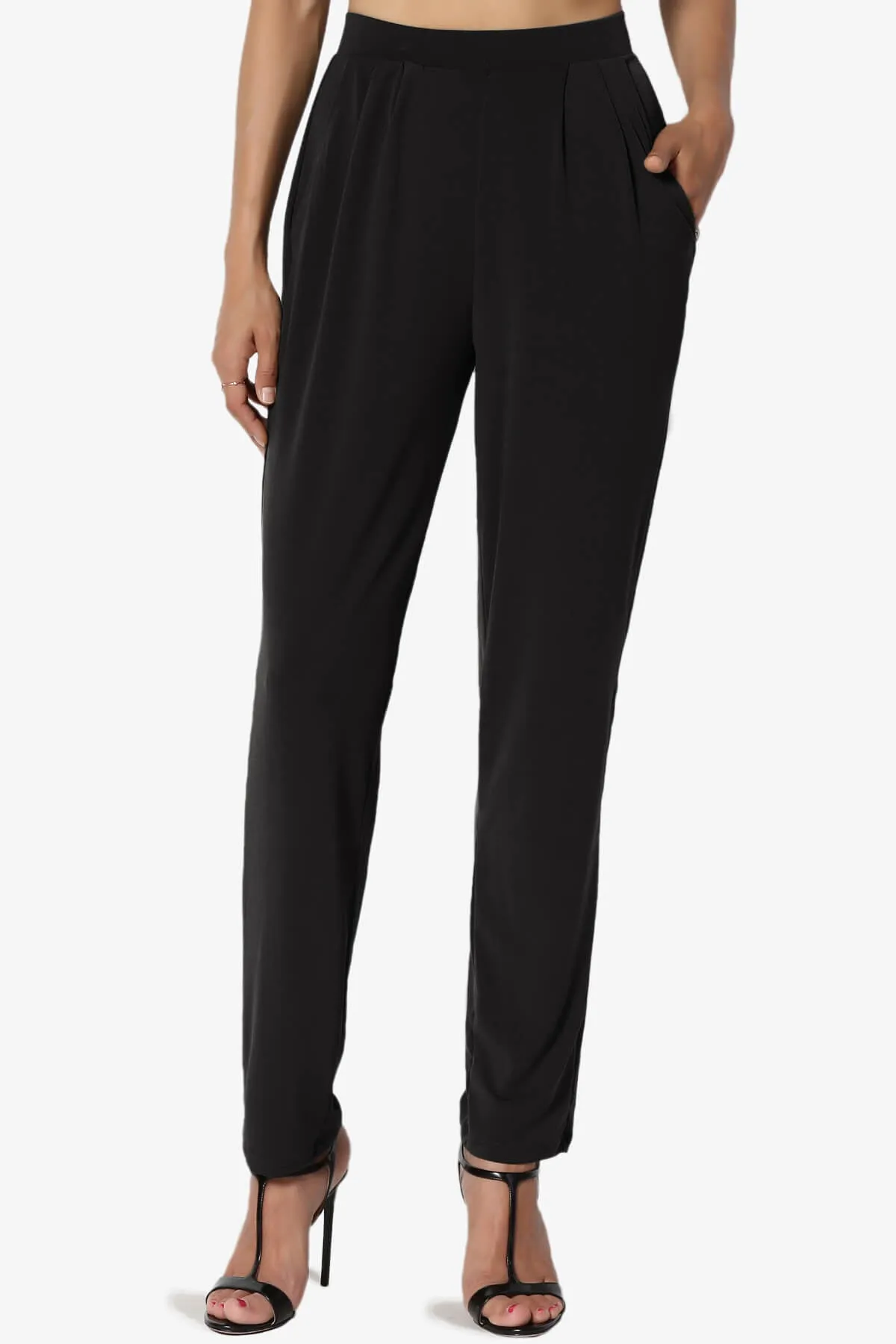 Trellis Cool Pleated Elasic Waist Pants PLUS