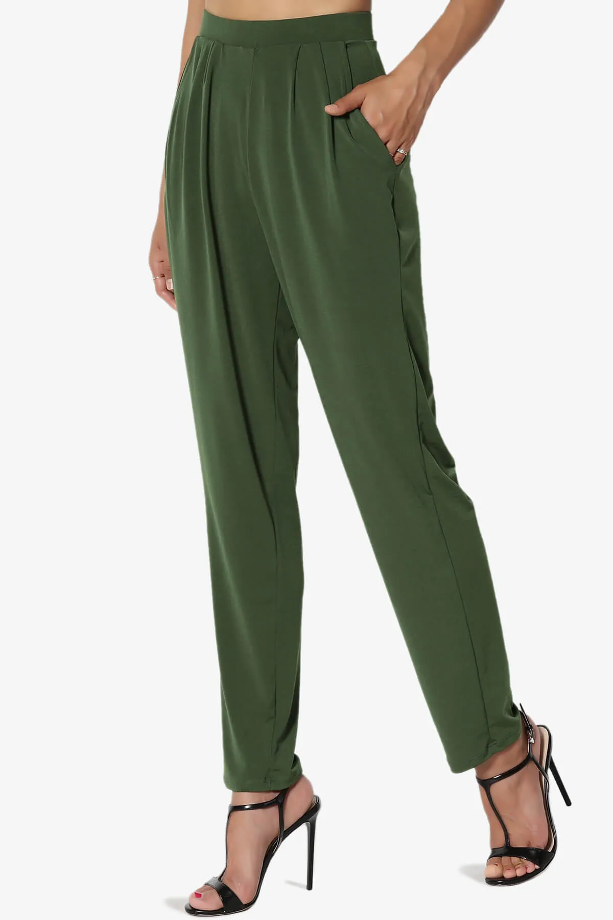 Trellis Cool Pleated Elasic Waist Pants PLUS
