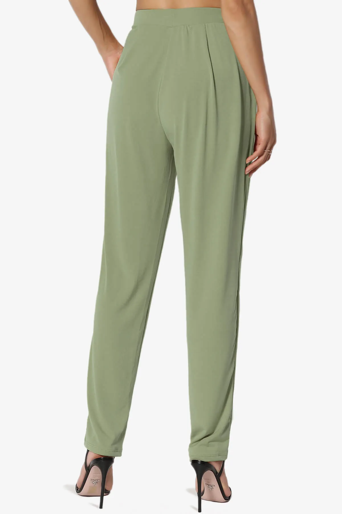 Trellis Cool Pleated Elasic Waist Pants PLUS