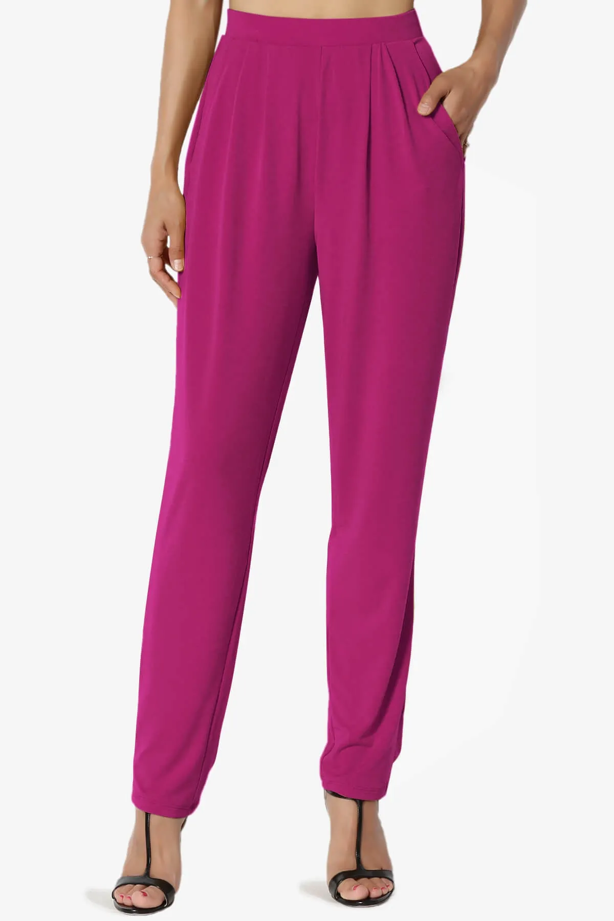 Trellis Cool Pleated Elasic Waist Pants PLUS