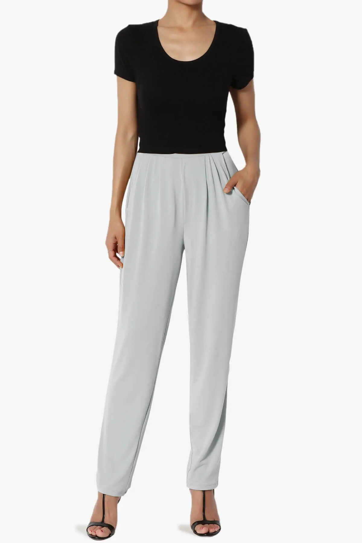 Trellis Cool Pleated Elasic Waist Pants PLUS