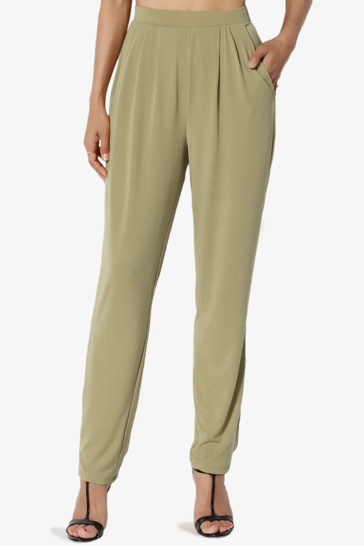 Trellis Cool Pleated Elasic Waist Pants PLUS