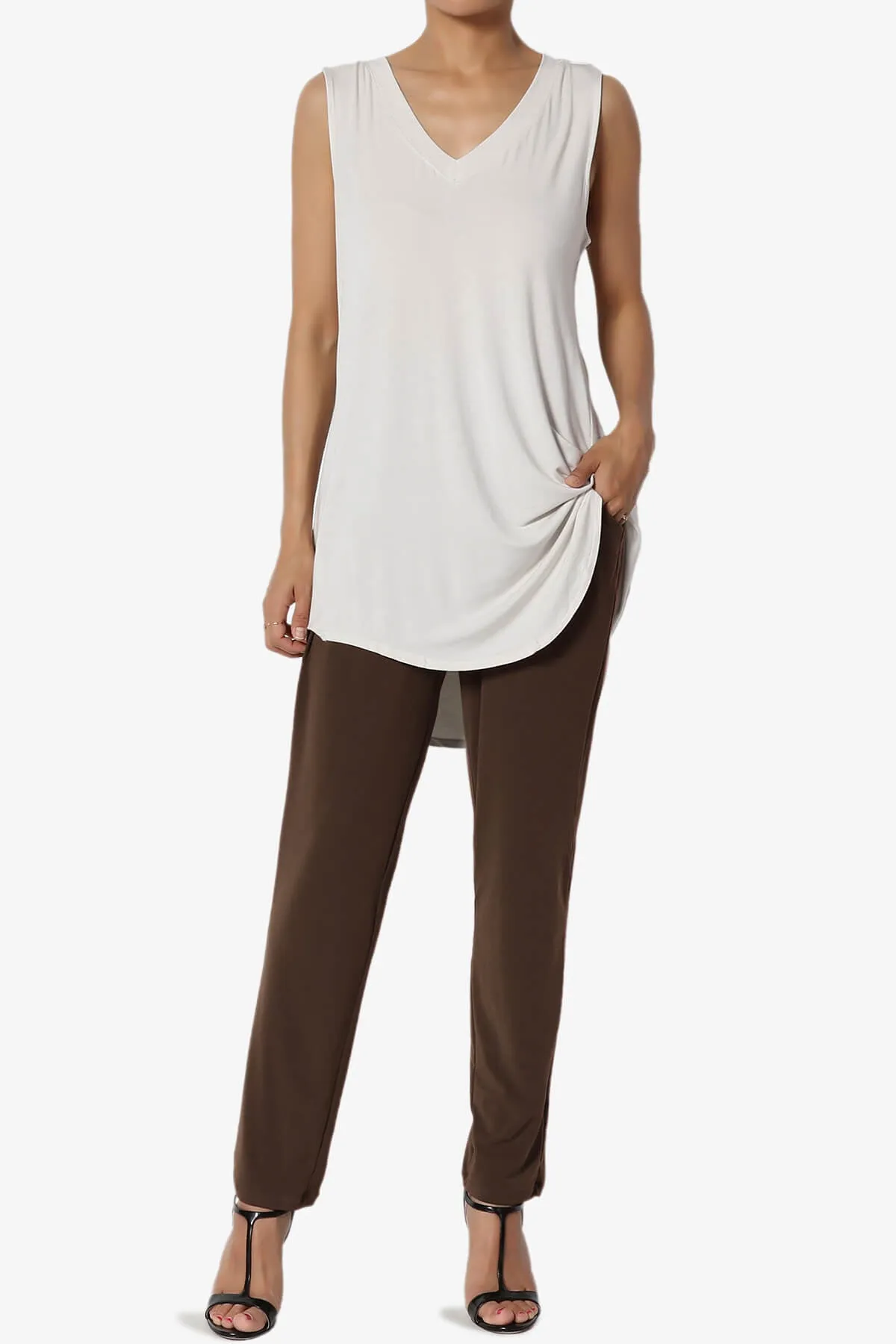 Trellis Cool Pleated Elasic Waist Pants PLUS