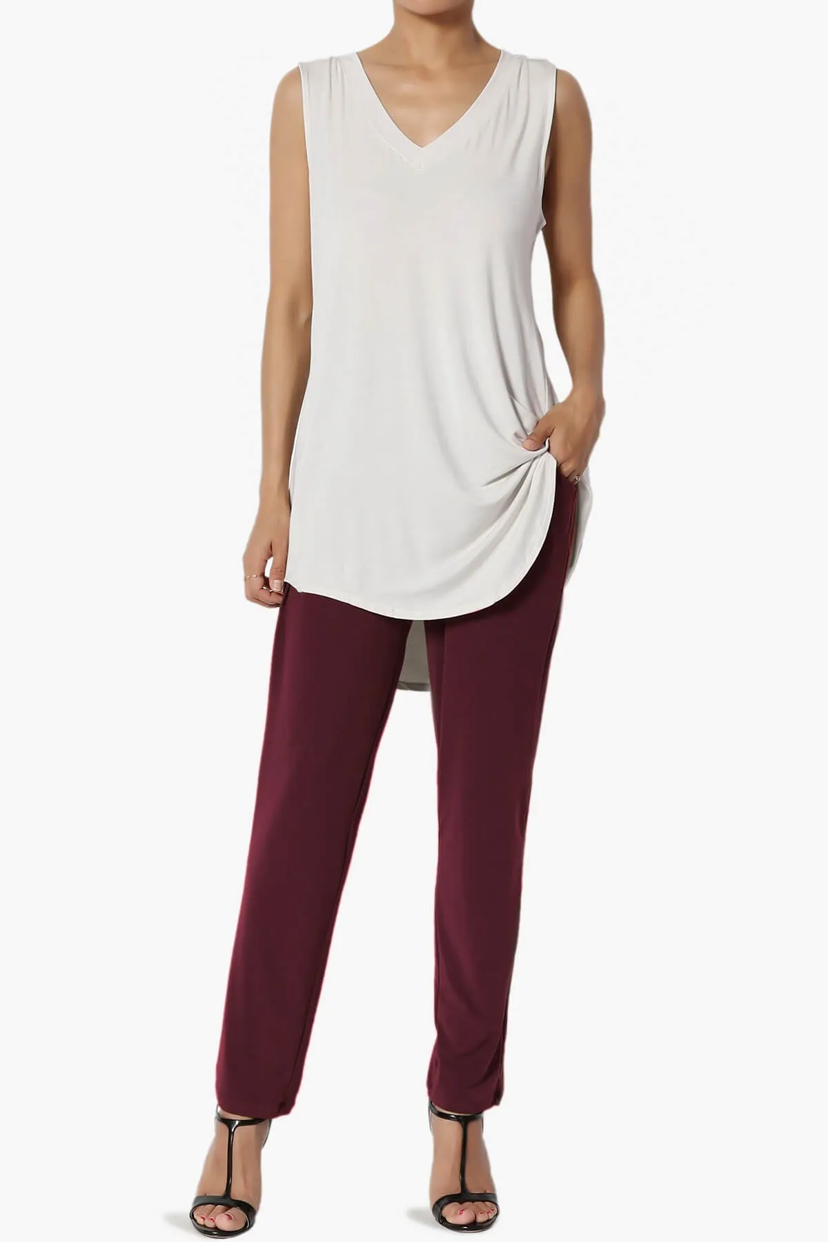 Trellis Cool Pleated Elasic Waist Pants PLUS