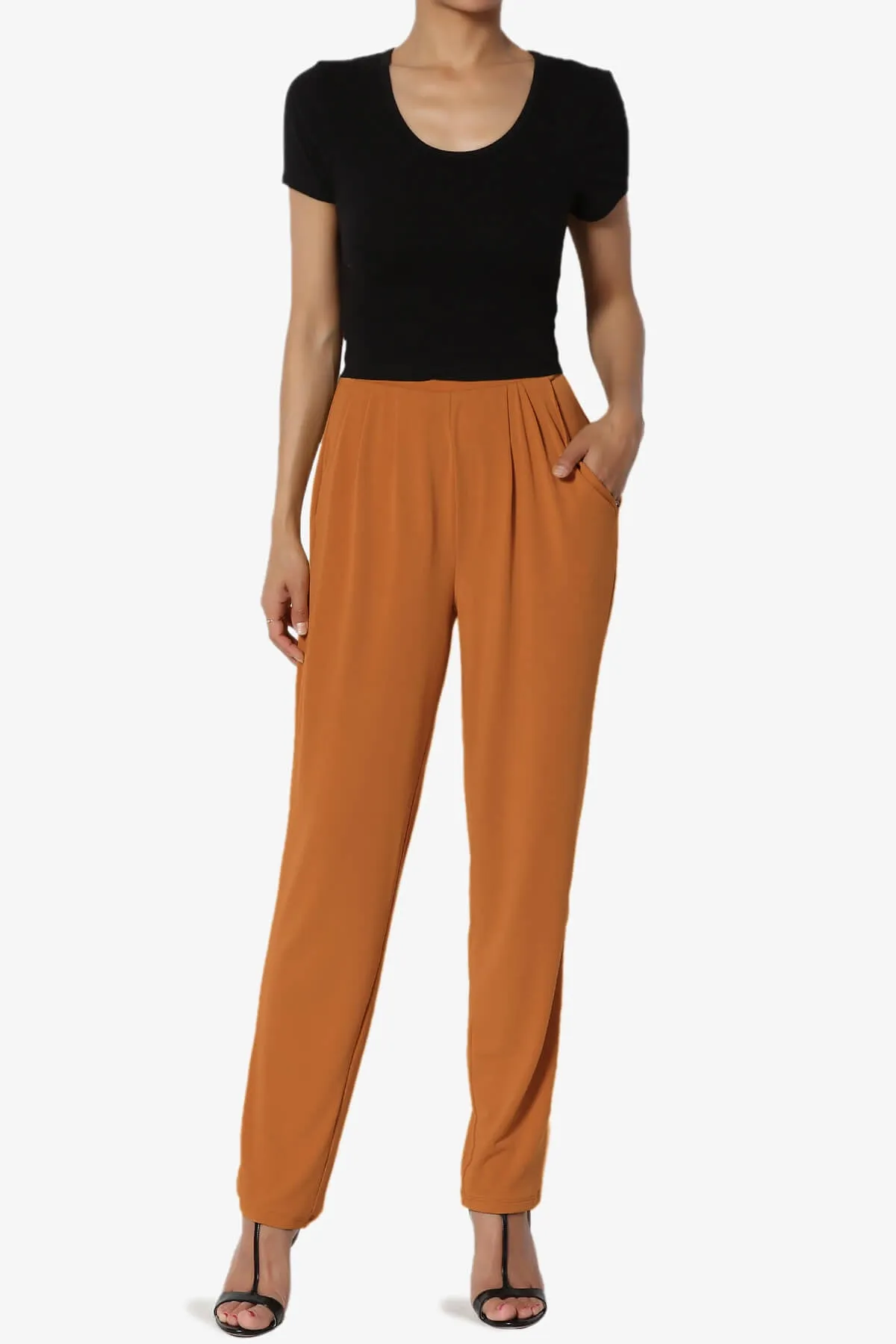 Trellis Cool Pleated Elasic Waist Pants PLUS