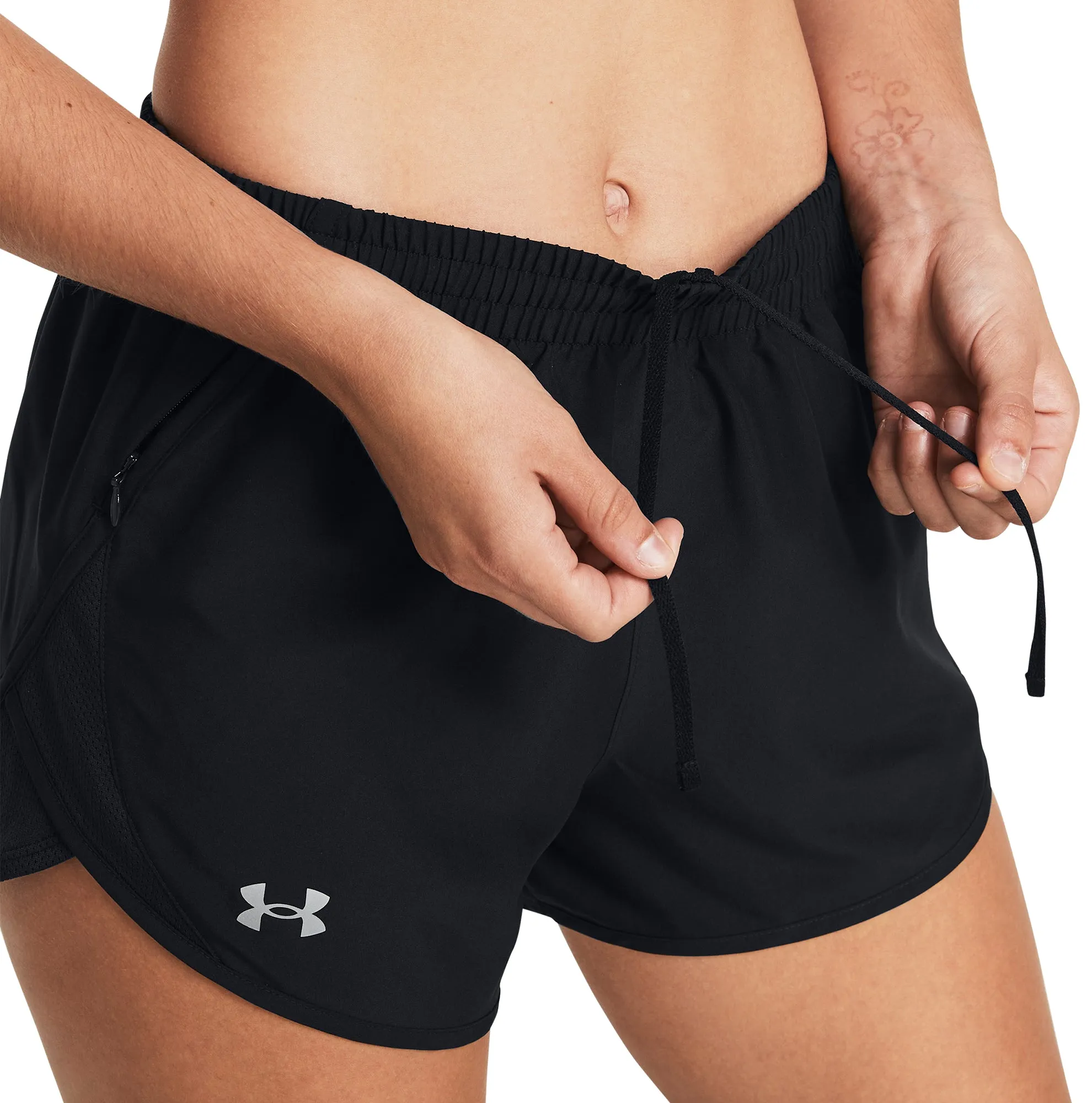 Under Armour Fly By 3 Inch Womens Running Shorts - Black