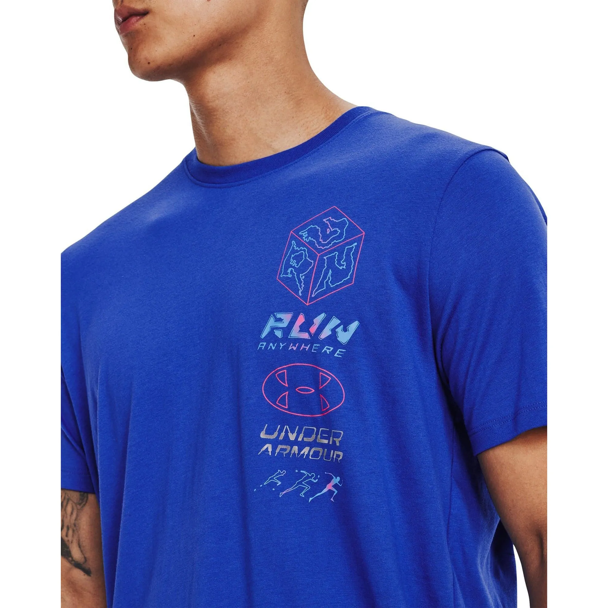 Under Armour Run Anywhere Short Sleeve Mens Running Top - Blue